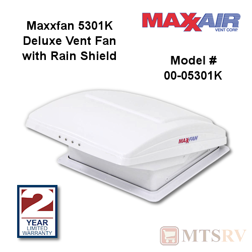 Roof Hood ventilation with Raincover: MaxxFan Deluxe in Smoke lid