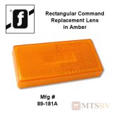 Fasteners Unlimited Rectangular Replacement Lens - Amber - 89-181A