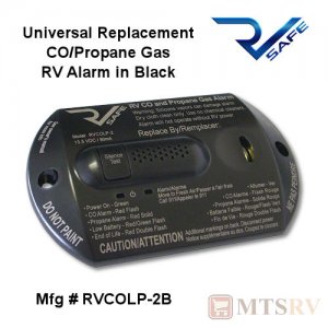 RV Safe Propane Gas & Carbon Monoxide Detector Alarm - Black - RVCOLP-2B