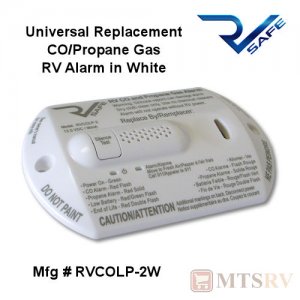 RV Safe Propane Gas & Carbon Monoxide Detector Alarm - White - RVCOLP-2W